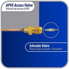 Appli Parts APVS-14182 1/4 in SAE Access Schrader Valve x 1/8 ODF x 2 in Copper