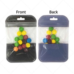 Multi-Size Clear/Black w/Clear/Clear Glossy Flat Mylar Zip Lock Bag w/ Hang Hole
