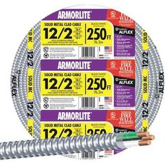 Southwire Armorlite 250ft 12/2 Solid Aluminum MC Cable Wire Wet Hazard Condition