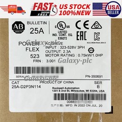 New Sealed Allen-Bradley 25A-D2P3N114 PowerFlex 523 0.75kW (1Hp) AC Drive