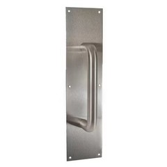 Trimco 1018-2B.710Cu Pull Plate, Round Grip, Aluminum, 3 X12 In