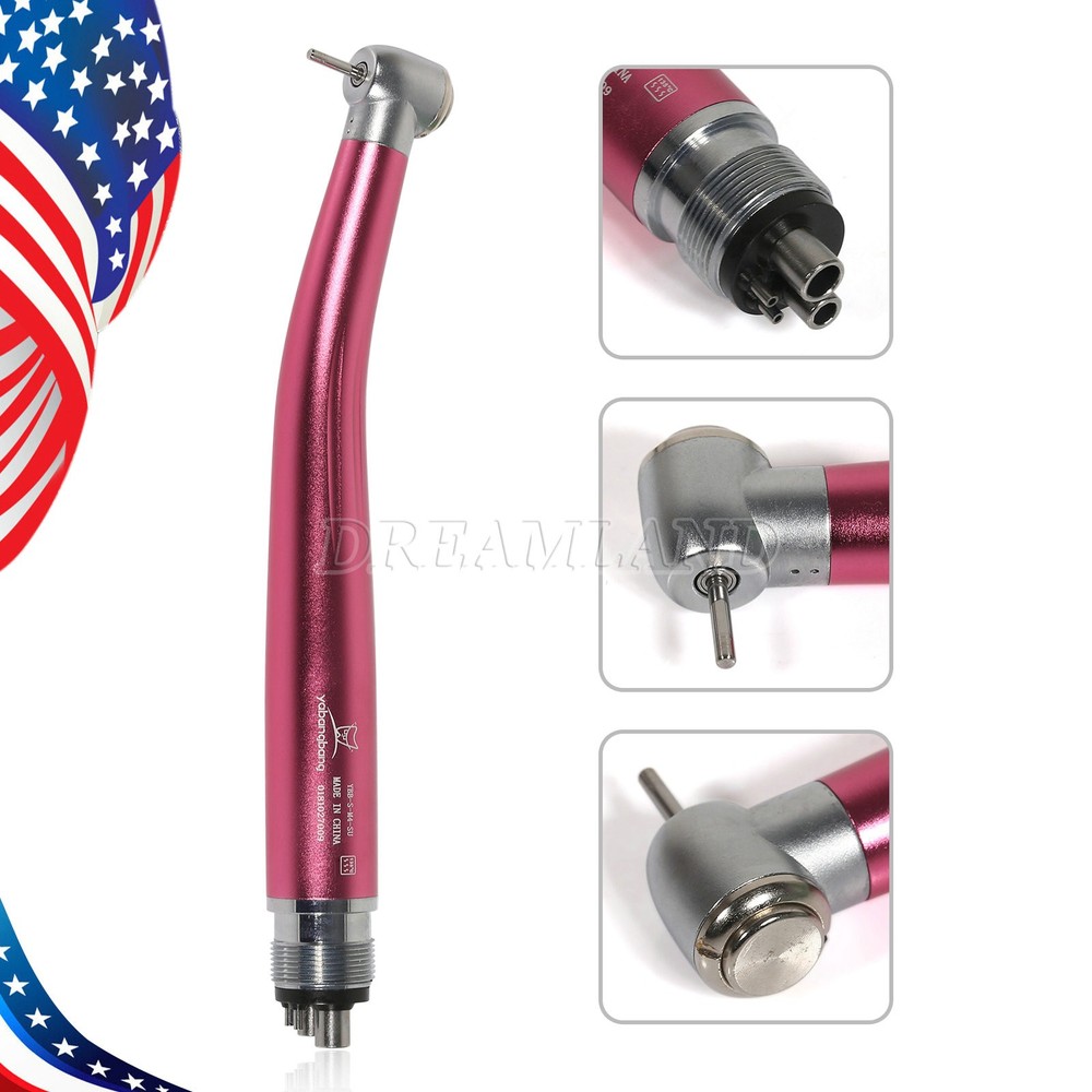 Dental High Speed Handpiece Air Turbine Push Button 2/4 Hole Yabangbang Pink