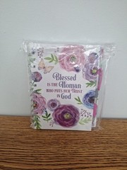 New Blessed Is the Woman Who Walks With God 5×7 Journal Book w/Pink & Silver Pen