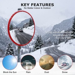 12 Inch Acrylic Convex Mirror -Adjustable Wide Angle View Indoor Security
