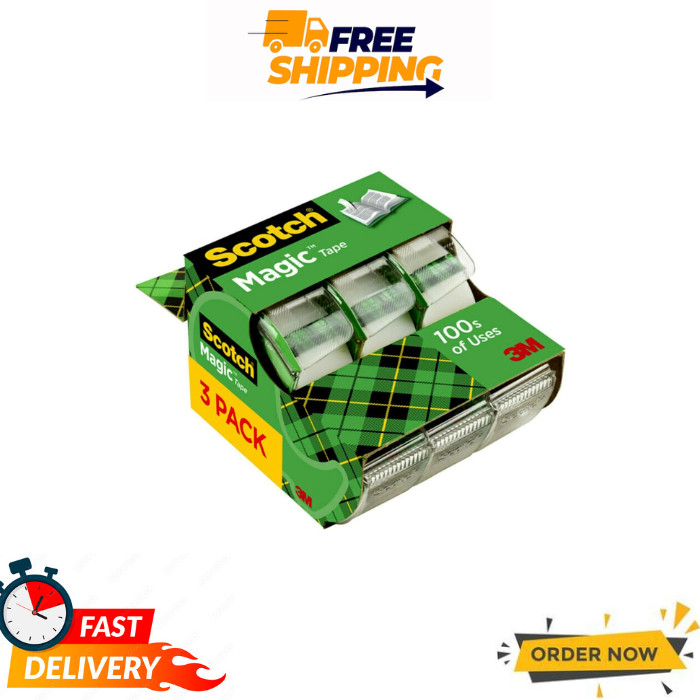 Scotch Invisible Matte Finish Magic Tape with Dispensers 3/4 Inches x 300 Inches