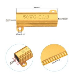 50W 6.8 Ohm Aluminum Shell Resistor 3Pcs Aluminum Housing Resistor