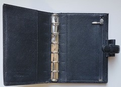 Vintage Filofax Pocket Portobello – Black Italian Textured Leather