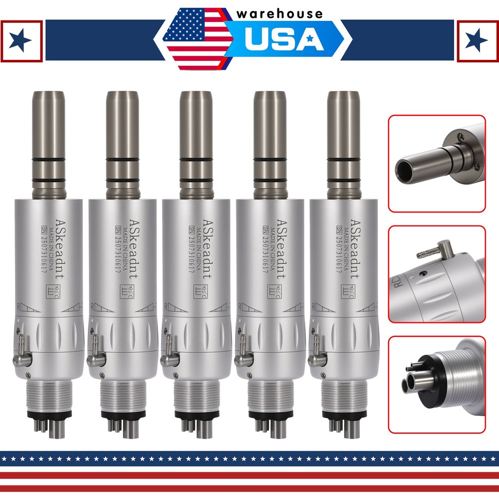 5X ASkeadnt Dental Slow Low Speed Handpiece Air Motor E-type 4 Holes AS Y