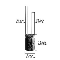 1000uF 10V Electrolytic Capacitor 8x12mm 20pcs MFD 10 Volt 0.32×0.47in Aluminum
