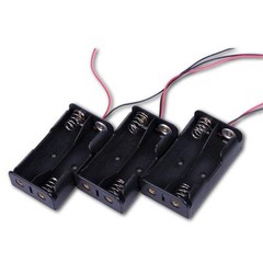 2 pcs Plastic Battery Storage Case Box Holder For2 X AA 2xAA 3V with wire leads