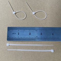 4 inch White Cable Management Zip Ties 1000 Pcs 18 Pounds Tensile Strength