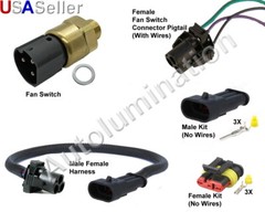 BMW Z3 E21 E23 E24 E28 E30 E31 1378073 Radiator Fan Temperature Switch Connector