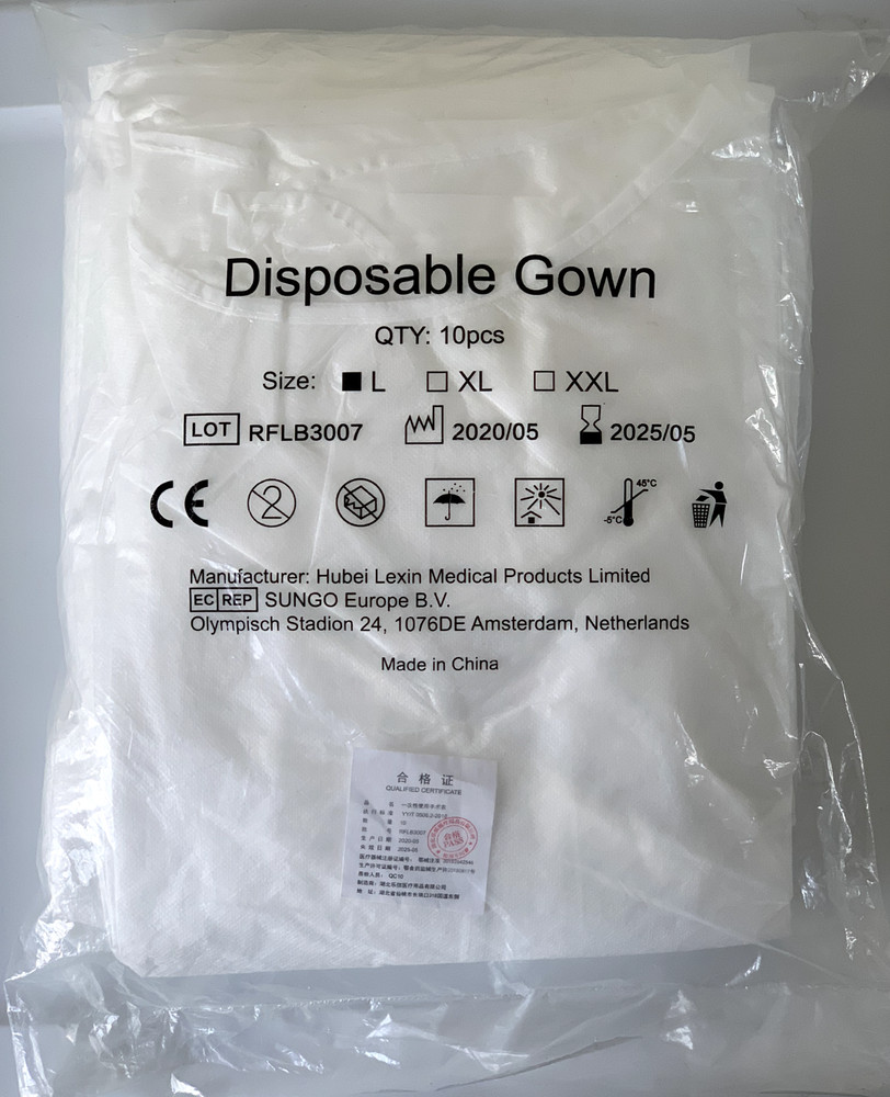 New White Disposable Gowns Large 10PC Pack White Medical Isolation