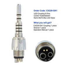 COXO Dental Handpiece Fiber Optic High Speed Turbine For KaVo MULTIflex 4 6 Hole