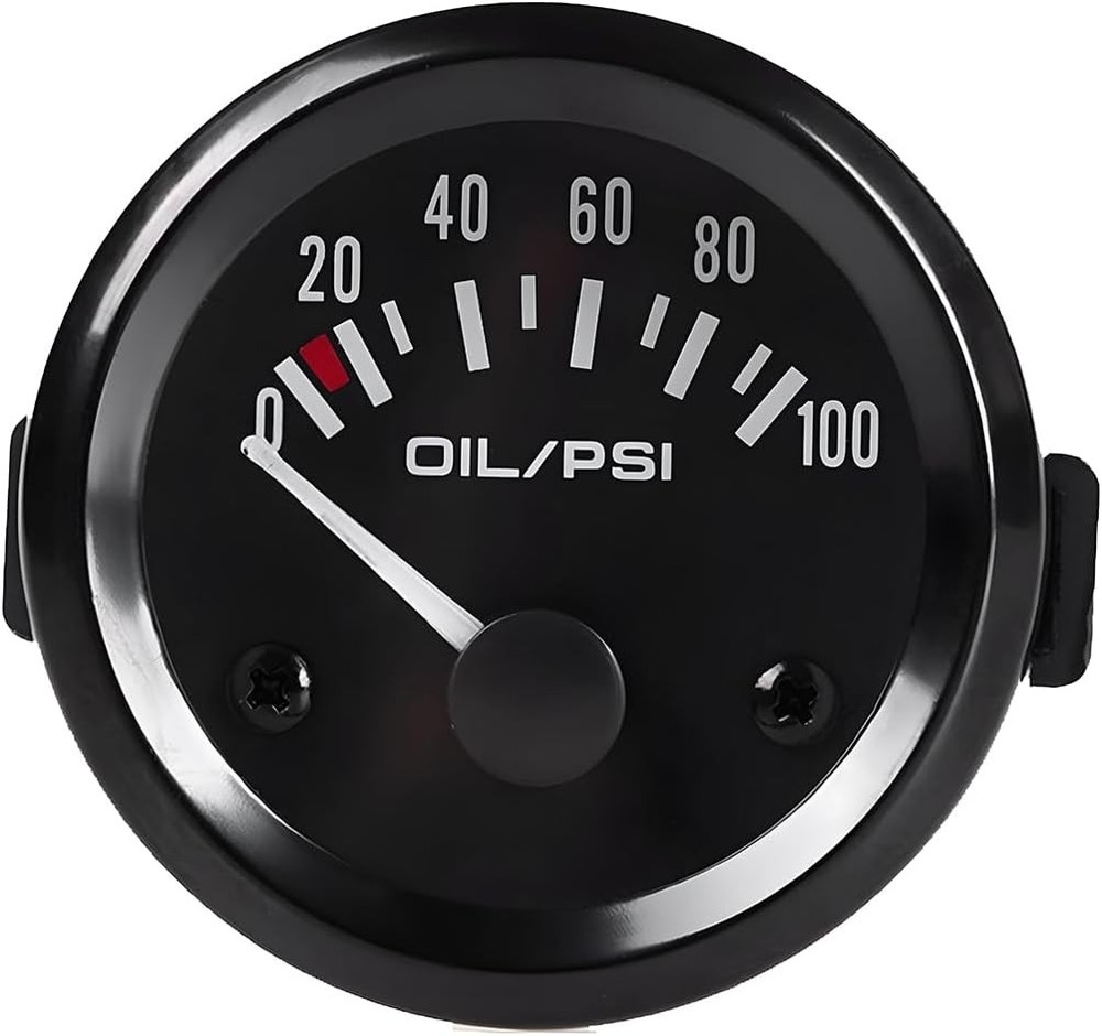 BESULEN Car 2″ 52mm Oil Pressure Gauge, 12V 0-100PSI Pointer Digital Oil Press P