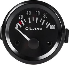 BESULEN Car 2″ 52mm Oil Pressure Gauge, 12V 0-100PSI Pointer Digital Oil Press P