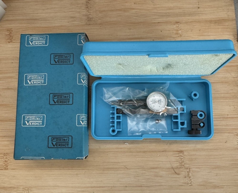 Fowler Verdict Dial Indicator 52-555-010 Jeweled .0005″ with Case NOS