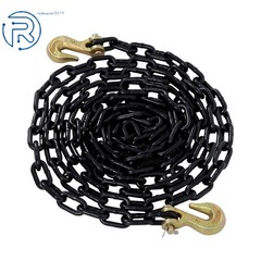 1/4 Inch × 14 Ft G80 Transport Binder Chain | Tow Chain with Clevis Grab Hooks