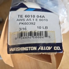 Washington Alloy Co. TE 6010 04A E6010 Arc Welding Rods 3/16in x 14in 10 lb