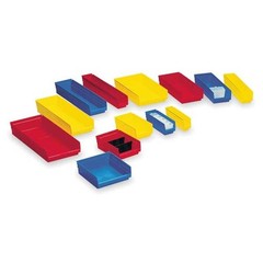 Akro-Mils 30138Blue Shelf Storage Bin, Plastic, 6-5/8 In W X 17-7/8 In L X 4 In