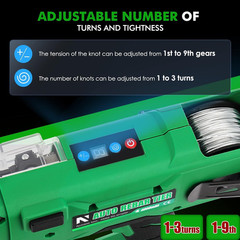 Cordless Rebar Tying Gun with 2x2000mAh Batteries, Automatic Rebar Tier Tool for