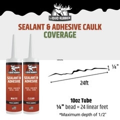 Liquid Rubber Caulk – Waterproof Hybrid Adhesive Sealant, White, 1 Pack, 10oz