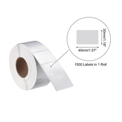 Rectangle Label Sticker Metallic Silver 1.57×1.18 Inch 1 Row 1500 Label 1 Roll