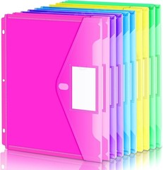 Binder Pocket, 10 Pack Super Heavyweight Plastic Folders with Tight Closure, …