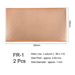 2pcs Prototype Perforated PCB Universal Bread Board 18 x 30cm Sigle Side Copper