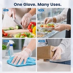 Medium Disposable Vinyl Gloves Powder-Free Latex-Free Food Safe 100 Count