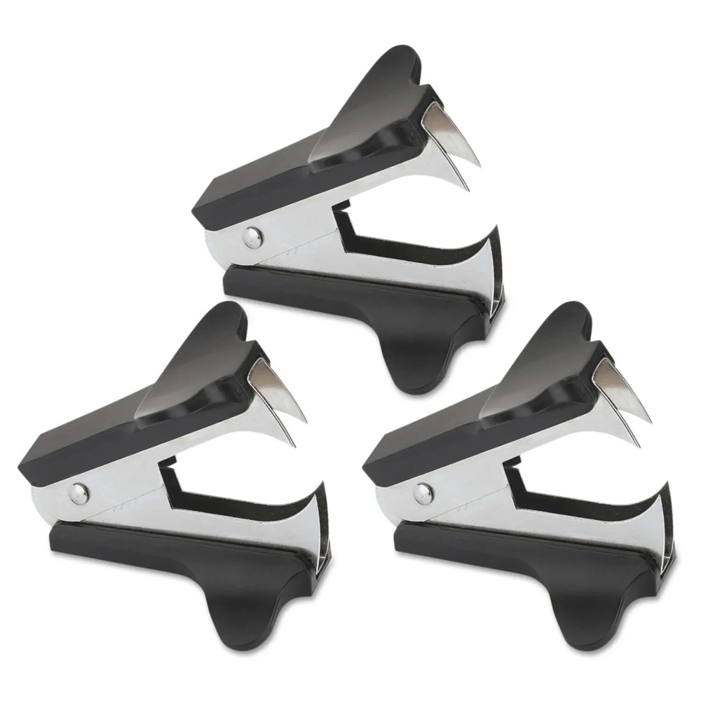 3 Count Universal Staple Remover Jaw Style Black/Silver