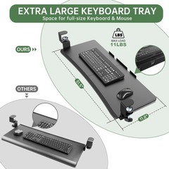 UPGRAVITY Extra Large Keyboard Tray Under Desk – Slide Out with 31.5in, Black