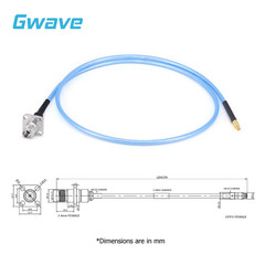 2.4mm 4 Hole Flange Female to GPPO Female .086″ Semi-flexible Cable, DC-50GHz