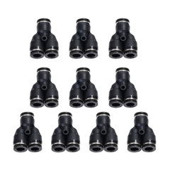 Air Line Union Push To Connect Fittings Y-Spliter For 3/8″ OD Pneumatic 10Pcs