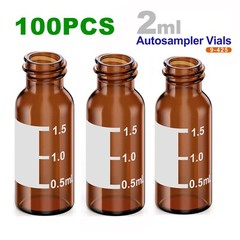 50000x 2ml 9mm HPLC Vials Clear Autosampler Borosilicate Sample Graduation 9-425