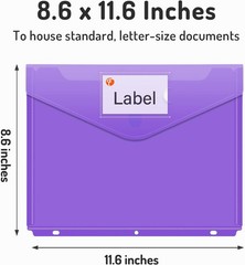 Binder Pocket, 10 Pack Super Heavyweight Plastic Folders with Tight Closure, …