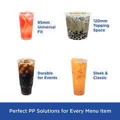 Karat 16oz PP Plastic U-Rim Cold Cups (95mm) – 2,000 ct, C1011 (Karat)