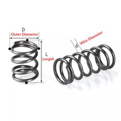 Compression Spring 2.0mm Wire Diameter 15-100mm Length Pressure Small OD 12-30mm