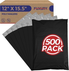 Poly Mailers 12×15.5 Inch 500 Pcs,Black Shipping Bags Bulk for Clothing,Stron…