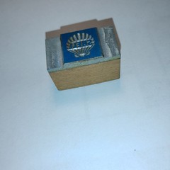 Shell And Logo 1.35 Inches By 0.75 Inch Letterpress Printers Block VTG Antique