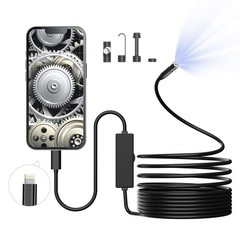 Endoscope Camera with Light, 1920P HD Borescope with 8 Adjustable LED Lights,…