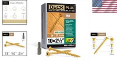 Rust Resistant Exterior Wood Screws 2-1/2″ – 73pcs Epoxy Coated with Torx Drive