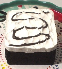Display Fake Food Dark Chocolate Sheet Cake Slice With Frosting
