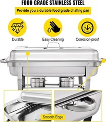 6 Pack Stainless Steel Chafer Chafing Dish Sets Catering Food Warmer 8 QT