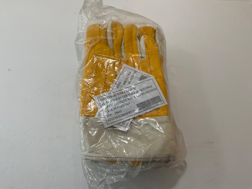 New 6 pairs of cloth work gloves sealed package plus 1 pair style 1170HFBT/10