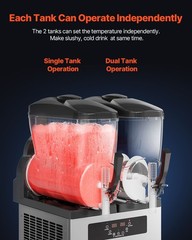 Uimoso Dual 12L Tank Frozen Drink Machine for Slushies and Smoothies