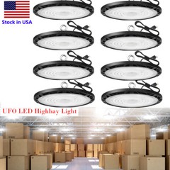 8-Pack 200W UFO LED High Bay Lights – Commercial Grade for Warehouses & Garages
