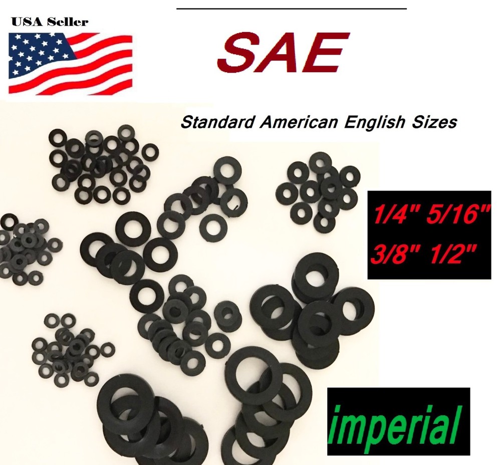 Black Nylon Washers 1/4 5/16″ 3/8″ 1/2″ SAE Imperial Inch Plastic Flat Spacer