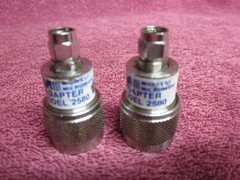 2pcs Midwest Microwave ADT-2580-NM-SMM-02 Type-N-M to SMA-M Adapter