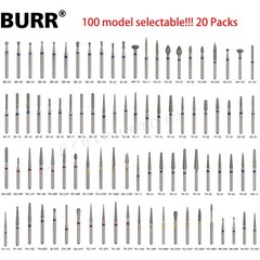100 Types Dental FG Diamond Burs For High Speed Handpiece Friction Grip 50pcs